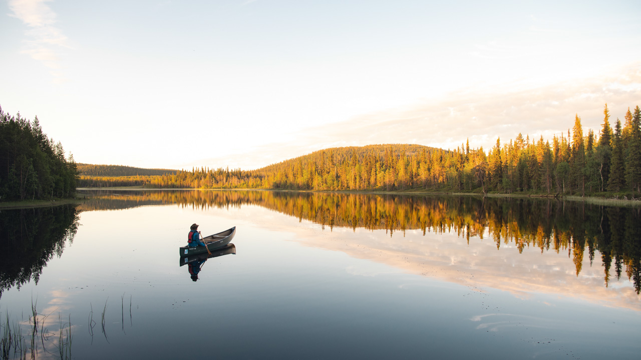 Summer night canoe